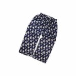 Elegant Floral Printed Night Suit – Navy Blue