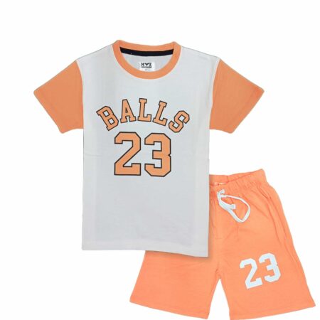 Baby Boy half Sleeves Shirt with Short 23 Balls Print