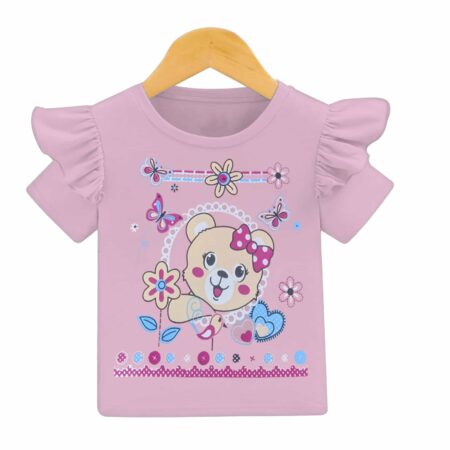 Frill Baby Girls Cat print Summer T.Shirt
