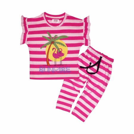 Girls' Pink & White Striped Summer Outfit