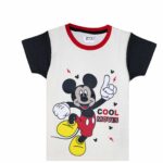 Kids Micky Mouse Boys Tee With Black Half Selves
