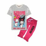 Kuromi & My Melody Girls' Summer Night Suit – Stylish & Comfy
