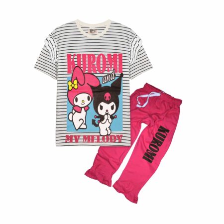 Kuromi & My Melody Girls' Summer Night Suit – Stylish & Comfy