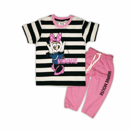 Minnie Mouse Striped Summer Outfit for Girls