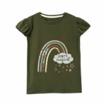Rainbow Green Baby Girl Super Magical Love Sequence T- Shirt