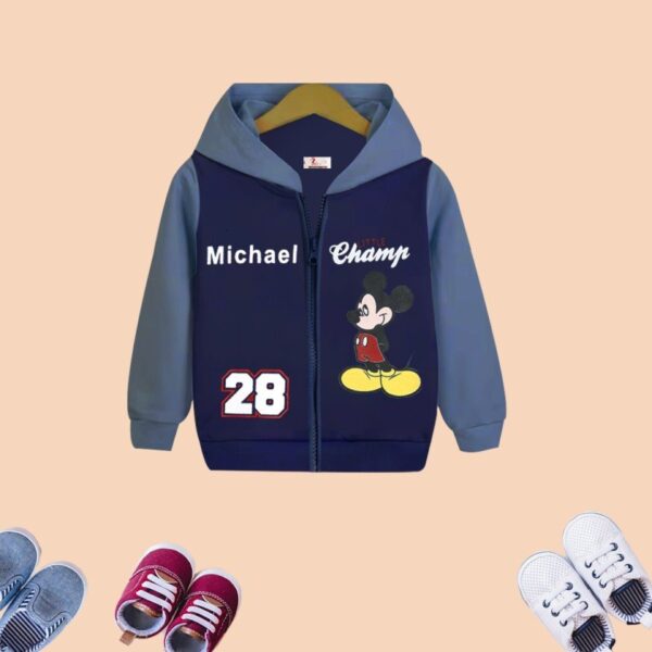 Mickey Mouse Printed Zipper Hoodie With pocket Trouser And Dori Premium Quality 2 Pcs Set