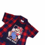 Super Mario Checkered Open Shirt & T-Shirt Set