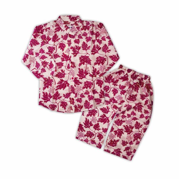 Vibrant Purple & White Leafy Summer Co-Ord Set