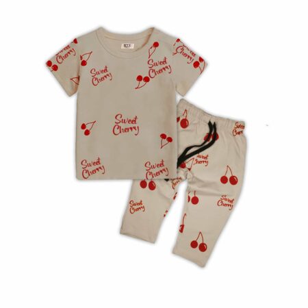 Baby Sweet Cherry Printed Summer Outfit