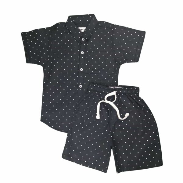 Boys' Black Polka Dot Summer Set