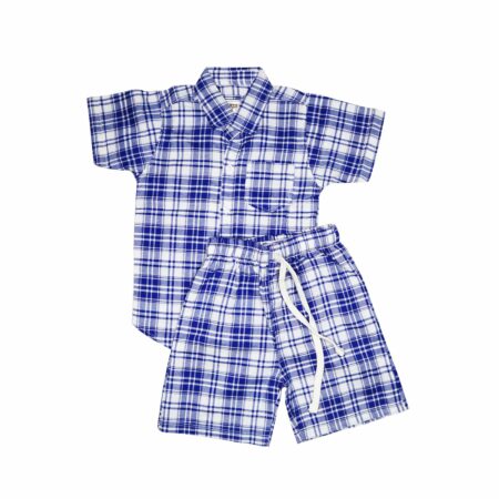 Boys' Blue & White Checkered Summer Set