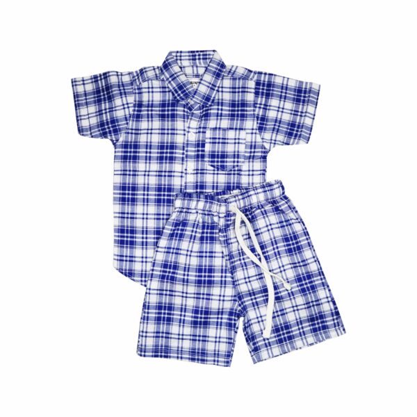 Boys' Blue & White Checkered Summer Set