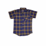 Boys' Casual Plaid Short-Sleeve Shirt – Blue & Yellow