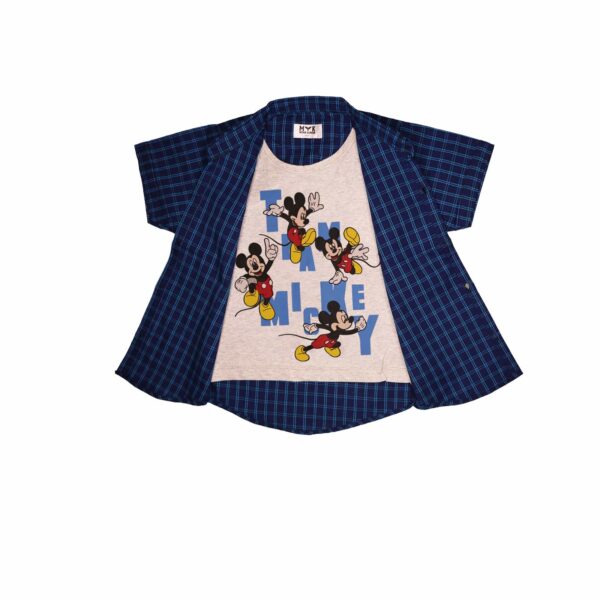 Boys' Mickey Mouse Shirt & Plaid Jacket Set - Fun & Stylish Summer Outfit