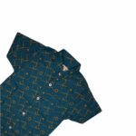 Boys' Olive Green Geometric Printed Casual Shirt