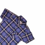 Boys' Trendy Plaid Short-Sleeve Shirt – Blue & White