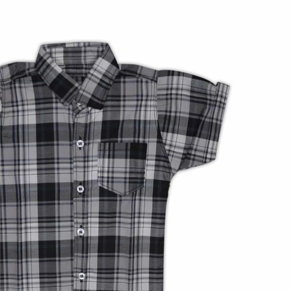 Boys’ Black & White Checkered Casual Shirt