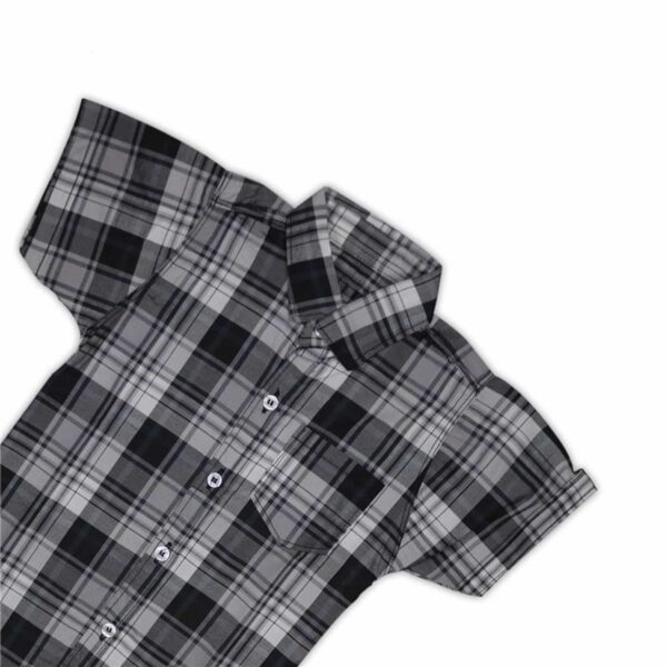 Boys’ Black & White Checkered Casual Shirt
