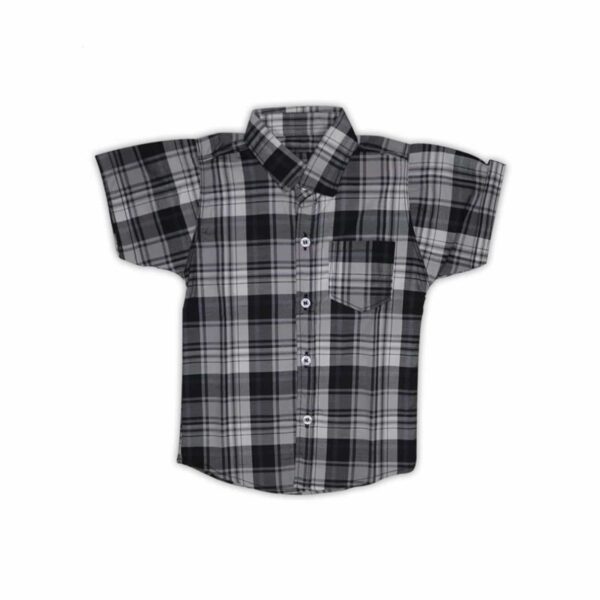 Boys’ Black & White Checkered Casual Shirt