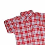 Classic Red Plaid Boys' Summer Shirt – Stylish & Comfortable