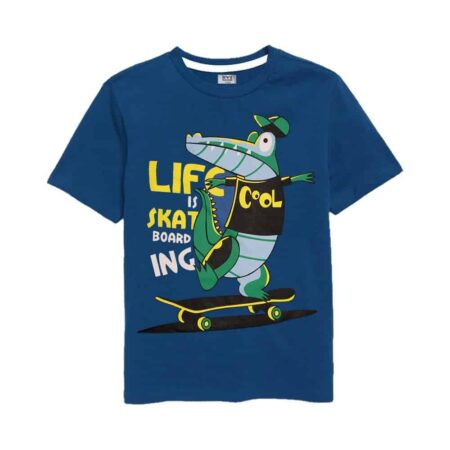 Cool Croc Skateboarding T-Shirt for Boys – Ocean Blue