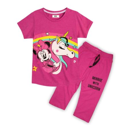 Girls' Minnie & Unicorn Summer Lounge Set – Pink