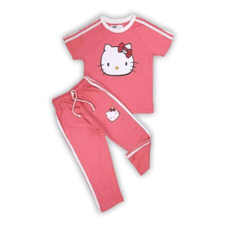 Girls’ Summer Co-ord Set - Pink Hello Kitty