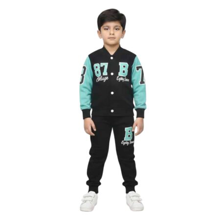 Boys’ Varsity 87 Winter Tracksuit – Black & Teal