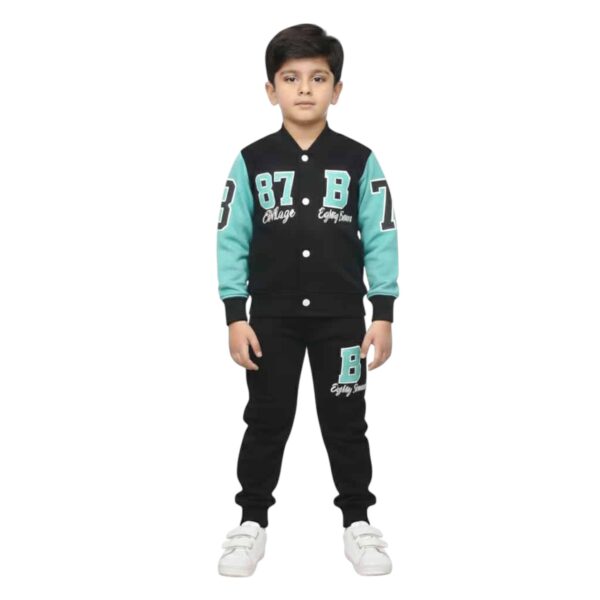 Boys’ Varsity 87 Winter Tracksuit – Black & Teal