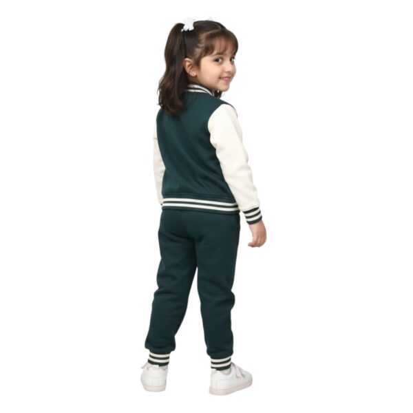 Girls Navy Blue & White Varsity Jacket with Matching Trouser – Butterfly Print