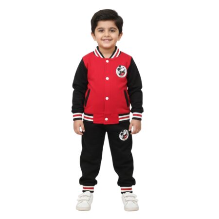 Boys’ Mickey Mouse Winter Tracksuit – Red & Black