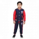 Boys’ Captain America Red & Navy Tracksuit – Cozy Winter Wear