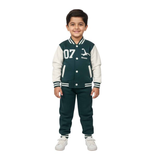 Boys Green & White Ronaldo Varsity Tracksuit
