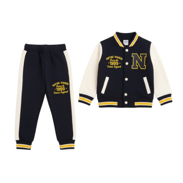Boys’ Navy & White Varsity Tracksuit – Casual Sporty Style