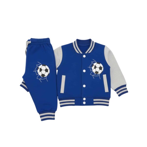 Boys’ Blue Soccer-Themed Varsity Tracksuit