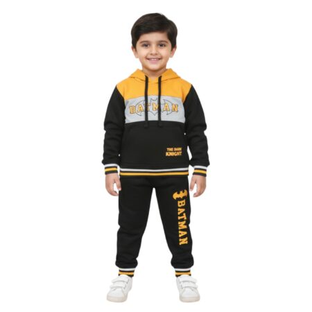 Boys Batman Black & Yellow Hoodie Tracksuit
