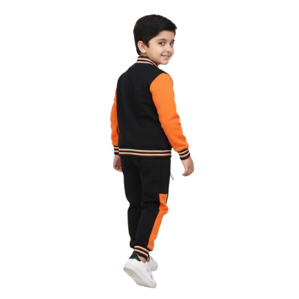 Boys’ Basketball Victory Winter Tracksuit – Black & Orange