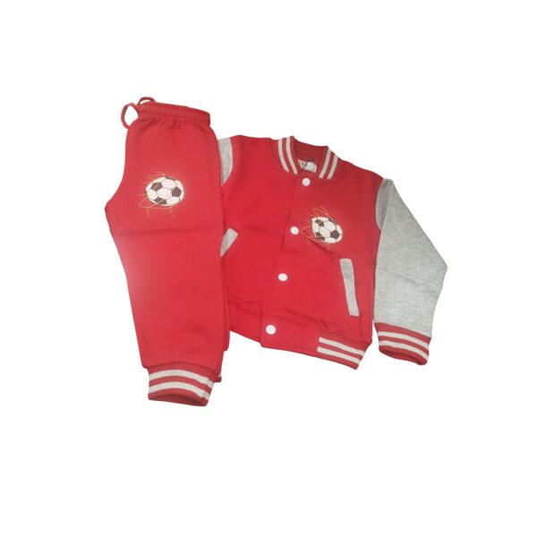 Boys Red & Grey Soccer Varsity Tracksuit