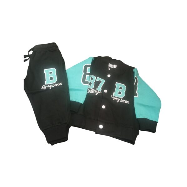 Boys’ Varsity 87 Winter Tracksuit – Black & Teal