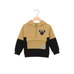 Boys Minnie Design Hoodie Tracksuit – Beige & Black