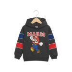 Boys Super Mario Printed Hoodie Tracksuit – Charcoal Grey