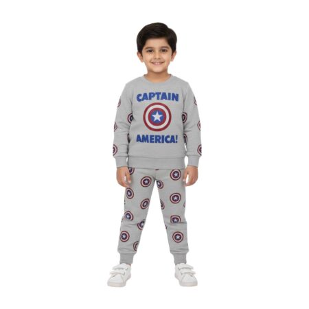 Boys Captain America Tracksuit – Grey
