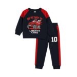 Boys Monster Truck Printed Tracksuit – Navy & Red