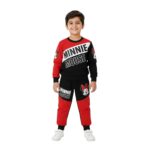 Boys Minnie Mouse Printed Tracksuit – Black & Red