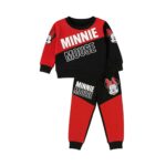 Boys Minnie Mouse Printed Tracksuit – Black & Red