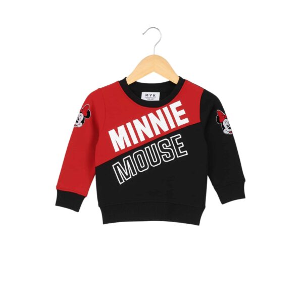 Boys Minnie Mouse Printed Tracksuit – Black & Red