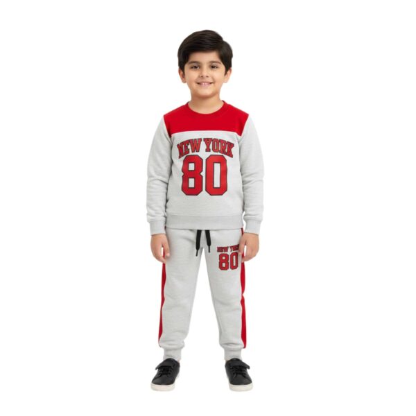 Boys New York 80 Tracksuit – Red & Grey