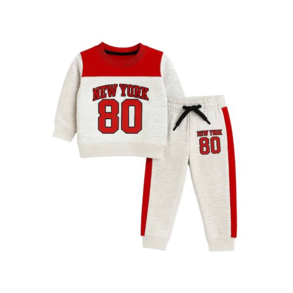 Boys New York 80 Tracksuit – Red & Grey