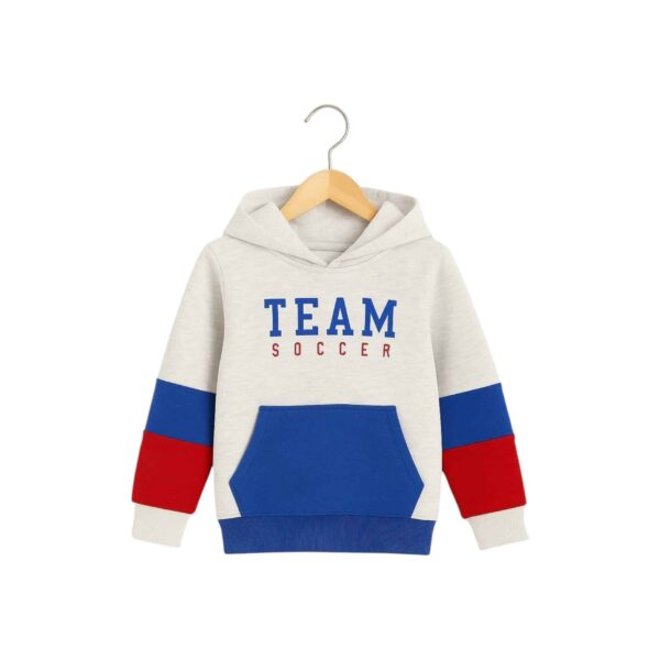Boys Team Soccer Hoodie Tracksuit - Blue & White