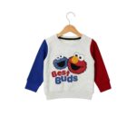 Girls Elmo & Cookie Monster Printed Tracksuit – Light Grey